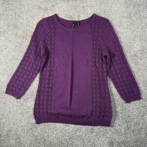 Relativity Pullover Sweater S Pointelle Knit Classic Cottagecore Romantic Femme